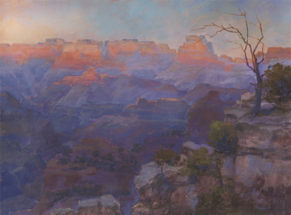 Landscape Painting Canyon Vista, Johannes Vloothuis, landscape painting, painting landscapes, oil painting tips, oil landscapes